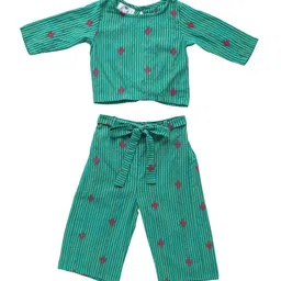 Cute Couture Girls Printed Round Neck Top with Palazzos-image-29
