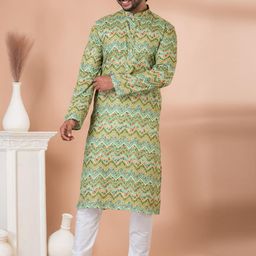 ROOTED LIBAAS Ethnic Motifs Printed Straight Kurta with Pyjamas-image-78