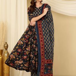 Mizaz Floral Printed Pure Cotton Anarkali Kurta With Trousers & Dupatta-picture-22