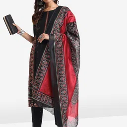 Vishudh Ethnic Motifs Printed Regular Kurta With Trousers & Dupatta-12