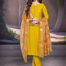 KALINI Women Empire Sequinned Kurta with Trousers & With Dupatta-19