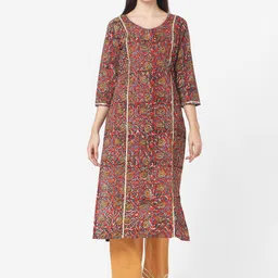KALINI Floral Printed Regular Pure Cotton Kurta With Palazzos-15