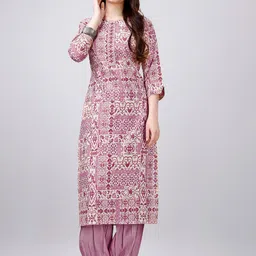 MOJILAA Ethnic Motifs Printed Gotta Patti Straight Kurta with Salwar-picture-12