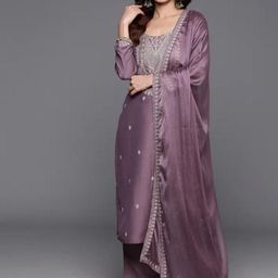 BAESD Ethnic Motifs Printed Round neck Kurti with Trousers & Dupatta-image-16