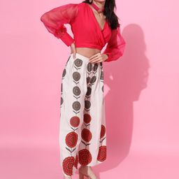 JAIPUR PRIME V-Neck Crop Top With Palazzo-image-6