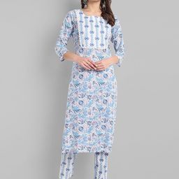 LYCHNIS Floral Printed Regular Pure Cotton Kurta with Trousers-picture-56