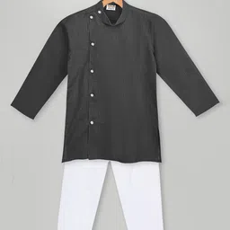 MIMISKU Boys Band Collar Pure Cotton Kurta With Pyjamas-15