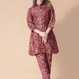 SANJANA SILK Women Floral Printed Regular Kurti with Trousers-image-44