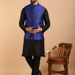 SOJANYA Ethnic Print Mandrain Collar Kurta With Churidar & Nehur Jacket-picture-58