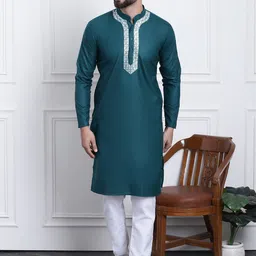 SOJANYA Yoke Design Regular Gotta Patti Pure Cotton Kurta With Churidar-picture-15