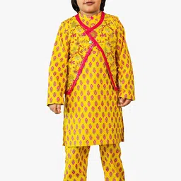 Jilmil Boys Ethnic Motifs Printed Pure Cotton Kurta & Pyjamas With Jacket-12