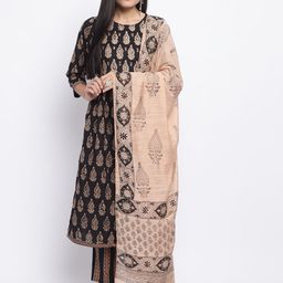 Roly Poly Ethnic Motifs Embroidered Mirror Work Pure Cotton Kurti With Trousers & Dupatta-image-17
