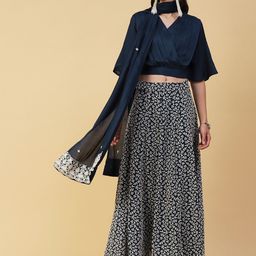 FASHOR Thread Work Ready to Wear Lehenga Choli With Dupatta-image-0
