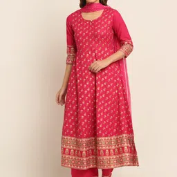 KALINI Women Floral Printed Pure Cotton Kurta with Palazzos & With Dupatta-picture-15