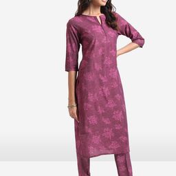 Vishudh Floral Printed Regular Kurta With Trousers & Dupatta image 2