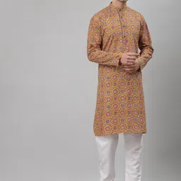 NEUDIS Men Ethnic Motifs Printed Pure Cotton Kurta with Churidar-picture-56