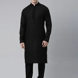 TheEthnic.Co Geometric Woven Design Pure Cotton Kurta With Trousers-image-71