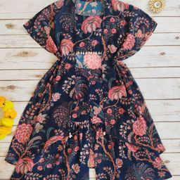 LABEL KANUPRIYA Girls Printed Angrakha Gotta Patti Kurta with Skirt & With Dupatta-image-55