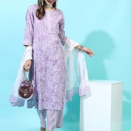 Vishudh Women Floral Pure Cotton Kurta Set-40