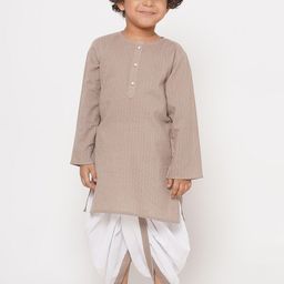 Little Bansi Boys Striped Pure Cotton Kurta with Dhoti Pants-picture-57