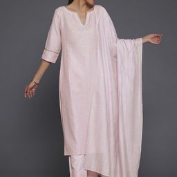 Libas Self Design Notch Neck Straight Kurta & Palazzos With Dupatta-picture-6