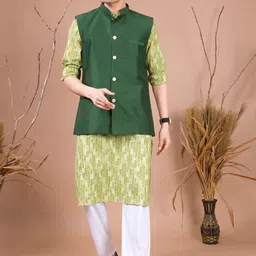 SHIWAM ETHNIX Men Floral Printed Regular Kurta with Pyjamas-picture-52