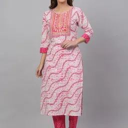 Assamica Women Bandhani Printed Sequinned Kurta with Trousers & Dupatta-6