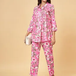 YU by Pantaloons Ethnic Motifs Printed Pleated Kurti With Trousers-32