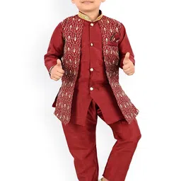BAESD Boys Mandarin Collar Straight Kurta with Trouser-picture-19