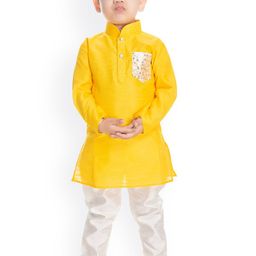 BAESD Boys Mandarin Collar Regular Sequinned Kurta with Pyjamas-14