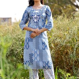 mokshi Women Ethnic Motifs Printed Regular Kurta with Palazzos-2