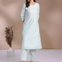 Anouk Women Floral Embroidered Regular Thread Work Kurta with Trousers-image-38