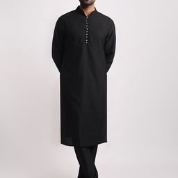 Streaks & Crosses Striped Mandarin Collar Regular Kurta With Churidar-image-24