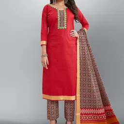Jevi Prints Ethnic Motifs Printed Pure Cotton Kurta & Trousers With Dupatta-picture-21