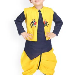 BAESD Boys Embroidered Regular Thread Work Kurta with Dhoti Pants-6