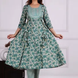 JAIPURI COLLECTION Floral Printed Regular Pure Cotton Kurta With Trousers & Dupatta-picture-42