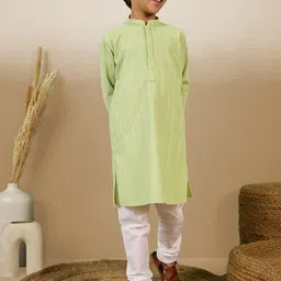 Sanwara Boys Embroidered Regular Chikankari Kurta with Pyjamas-picture-27