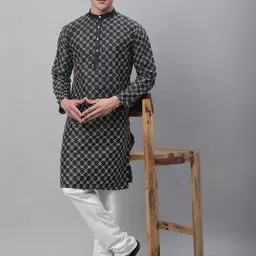 SOJANYA Embroidered Silk Cotton Straight Kurta With Churidar-image-60