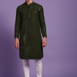 Sanwara Ethnic Motifs Embroidered Regular Sequinned Kurta with Pyjama-picture-53
