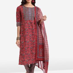 Vishudh Floral Printed Regular Kurta with Trousers & With Dupatta-49