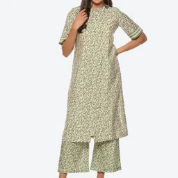 Biba Women Floral Printed Kurta with Trousers-image-17