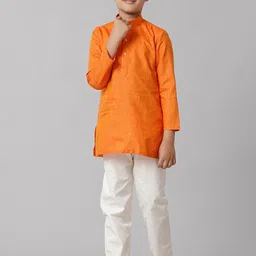 Ramraj Boys Band Collar Regular Kurta with Pyjamas-picture-16