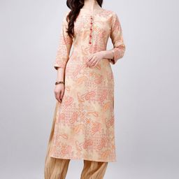 MOJILAA Paisley Printed Round Neck Three-Quarter Sleeves Gotta Patti Kurta with Salwar-picture-32