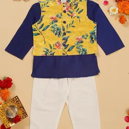 SAKA DESIGNS Boys Regular Pure Cotton Kurta with Pyjamas & Jacket-13