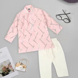 MeeMee Boys Embroidered Pure Cotton Kurta with Pyjamas-picture-22