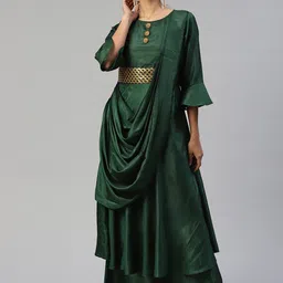 Cottinfab Bell Sleeves Gotta Patti Kurta With Palazzos-picture-49