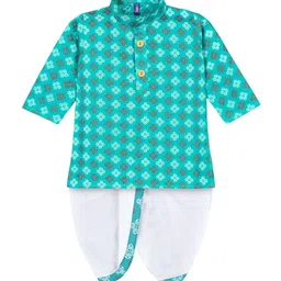 BAESD Boys Ethnic Motifs Printed Regular Pure Cotton Kurta with Dhoti Pant-95