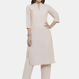 Sayesha Mandarin Collar Pure Cotton Straight Kurta with Trousers-44