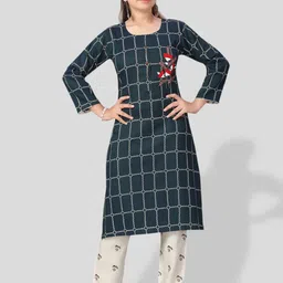 BAESD Girls Ethnic Motifs Printed Pure Cotton Kurta with Trousers-picture-17
