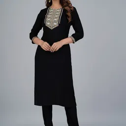 KALINI Floral Embroidered Kurta with Trousers-image-68